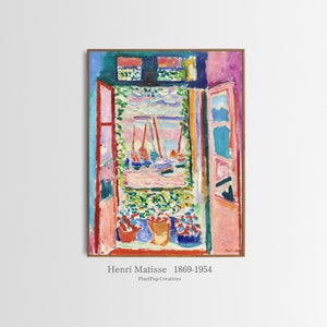 Henri Matisse  Open Window Collioure, Modern Colorful Painting Abstract Art Print Iconic Fauvism Painting Wall Art Decor Digital Download