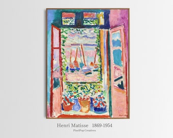 Henri Matisse  Open Window Collioure, Modern Colorful Painting Abstract Art Print Iconic Fauvism Painting Wall Art Decor Digital Download
