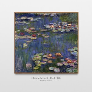 Claude Monet Water Lilies 1916,Classic French Impressionist Landscape Painting Nature Garden Lily Pond Print Monet Wall Art Digital Download