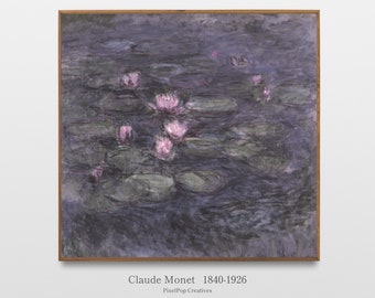 Claude Monet Water Lilies 1914,Classic French Impressionist Landscape Painting Nature Garden Lily Pond Print Monet Wall Art Digital Download