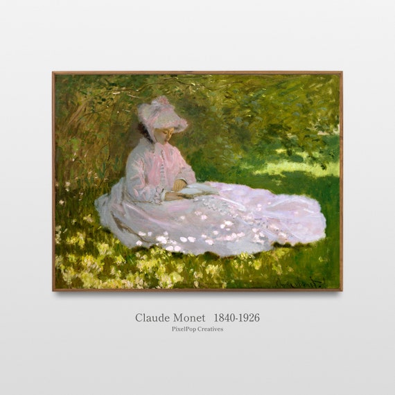 Claude Monet Springtime the Reader La Liseuse, Impressionist
