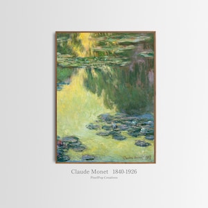 Claude Monet Water Lilies 1907 Nymphéas, Impressionist Landscape Painting Summer Garden Flower Pond Print Monet Wall Art Digital Download