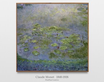 Claude Monet Water Lilies 1914,Classic French Impressionist Landscape Painting Nature Garden Lily Pond Print Monet Wall Art Digital Download