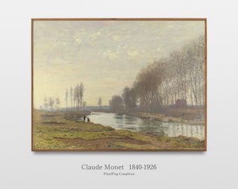 Claude Monet The Petit Bras of the Seine at Argenteuil, Impressionist Nature Landscape Oil Painting Print Monet Wall Art Digital Download