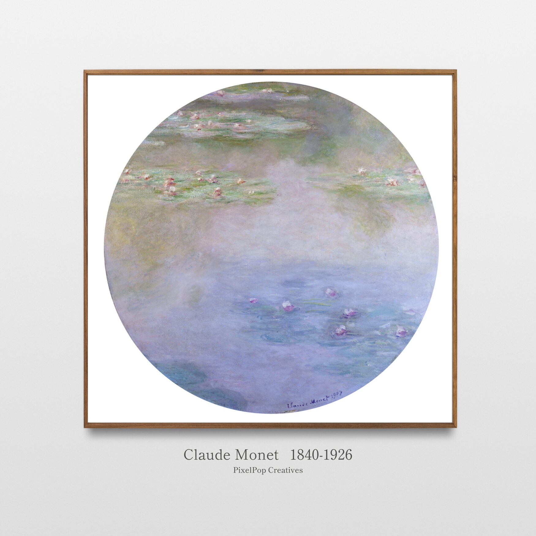 Claude Monet Water Lilies 1907 Nymphéas, Impressionist Landscape