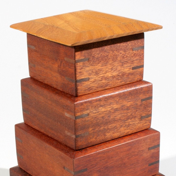 Pagoda Box |Wood Box | Keepsake | Jewelry | Valet Box