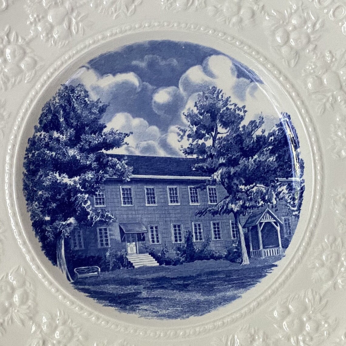 Rare Wedgwood Kansas Shawnee Mission Centennial Plate Blue Transferware