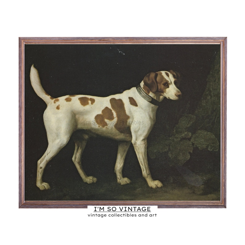 Vintage Hunting Dog Painting Canine Print English Cottage Etsy