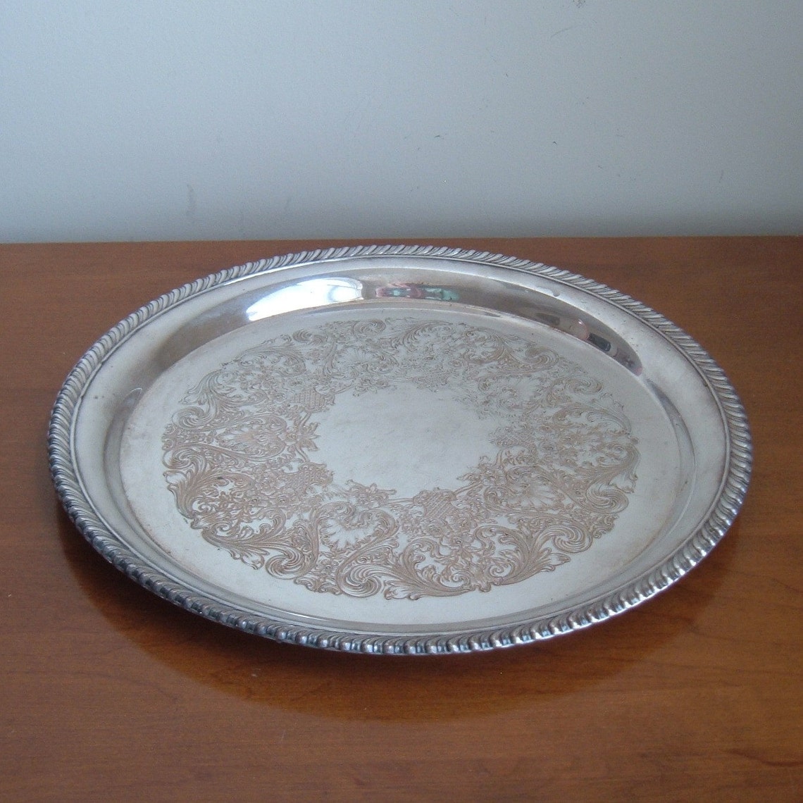 Wm Rogers silver serving tray Etsy