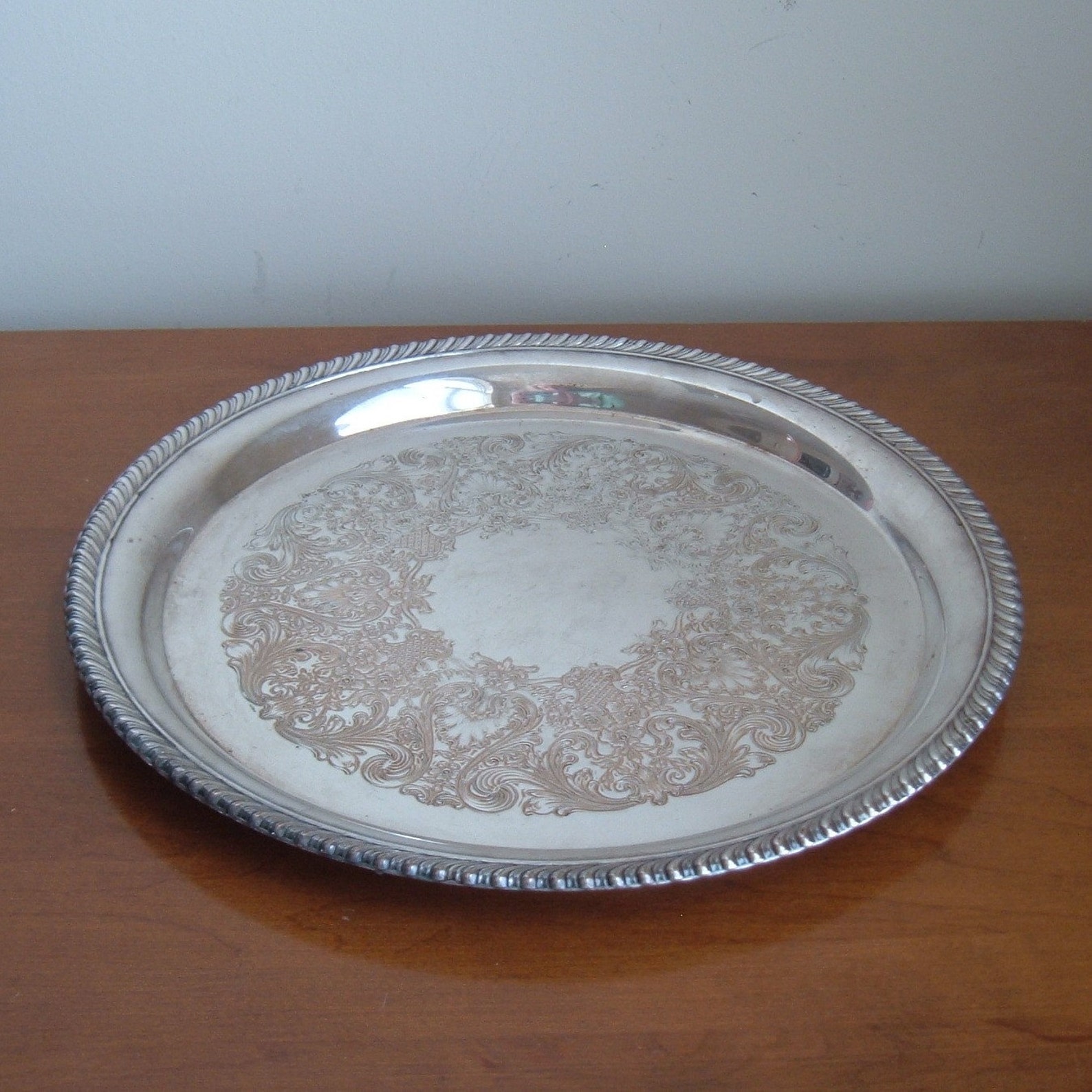 Wm Rogers silver serving tray Etsy