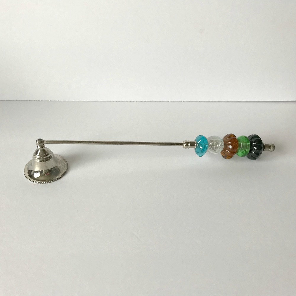 Vintage silver colored glass beads candle snuffer Etsy