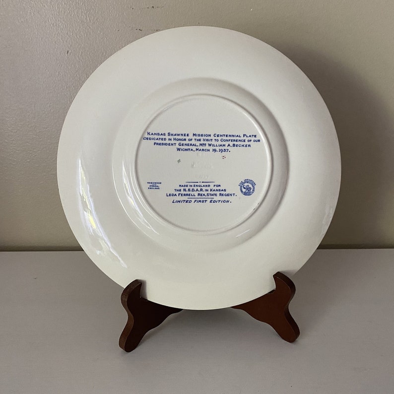 Rare Wedgwood Kansas Shawnee Mission Centennial Plate Blue Etsy