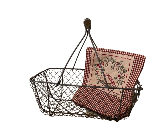 Vintage French Wire Garden Basket, Farm Basket, Egg Basket, Etsy