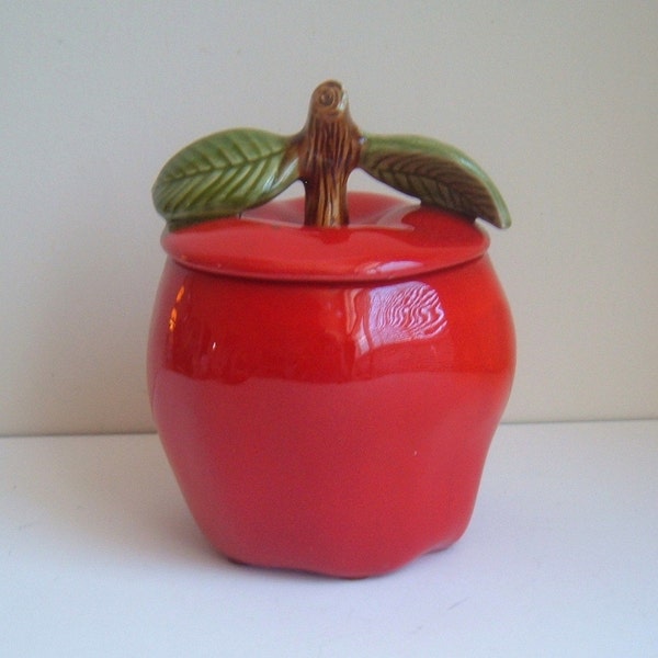 YARD SALE vintage ceramic apple canister