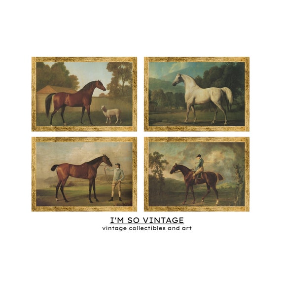 Printable Horse Gallery Wall Art Set Antique Oil Painting - Etsy