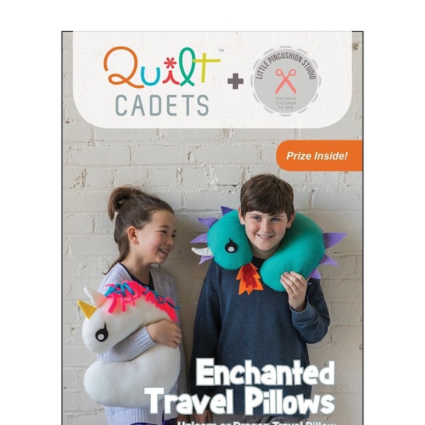 Neck Pillow, Travel Pillow Sewing Pattern By Quilt Cadets Unicorn Neck Roll Pattern, Dragon Pattern, Kids Travel Pillow Easy Sewing Pattern