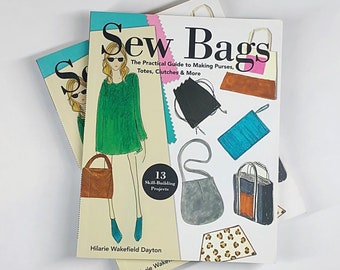 Patrones de costura, Patrones de costura para bolsos, Coser bolsos: Guía para hacer carteras, bolsos de mano y bolsos de mano fáciles, Libro firmado por el autor