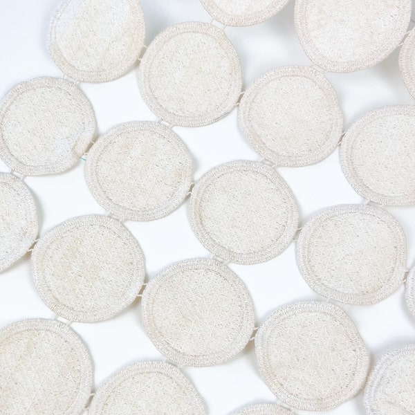 Cotton Lace Fabric, Decorator's Walk Bubbles in Ecru 2643800, Schumacher Fabric, Designer Fabric Remanent