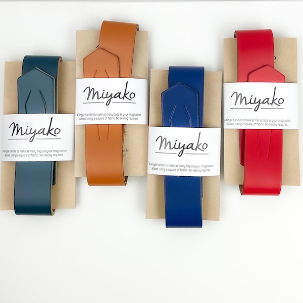 Miyako Bag Handle, Leather Handle for Furoshiki bags by Miyako