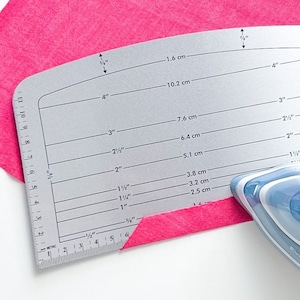 Dritz EZY Hem Gauge, Hemming Ruler, Sewing Ruler, Pressing tool for Sewing, Quilting and bag making