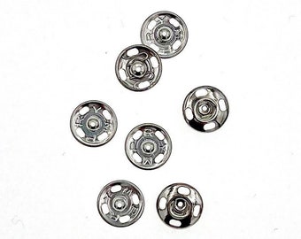 Cucire su bottoni automatici, Taglia 3, 1/2" (12mm), Set di 4, Dritz Sew-on Snaps – Nichel – Taglia 3