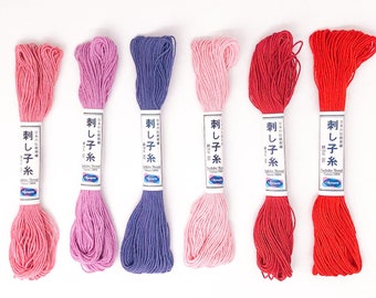 Hilo Sashiko, Hilo Sashiko Rosa, Hilo Sashiko Rojo, Hilo Sashiko Lavanda y Púrpura, Hilo Sashiko de Algodón Japonés by Olympus