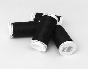 Sewing Thread, Gutermann Thread, Sew All Thread, 250 Meters, #10 Black, All purpose Thread, Polyester Thread