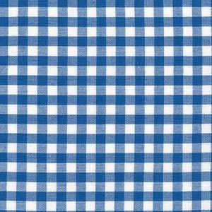 Carolina Gingham, königsblau weißer Gingham Stoff, Stoff per halbes Yard, 1/4 ”in Royal