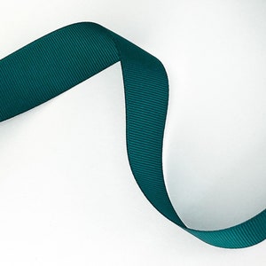 Green Ribbon, Green Grosgrain Ribbon, Ribbon by the yard, 1 inch, 25mm, Double Sided Matte Ribbon, Blue green ribbon
