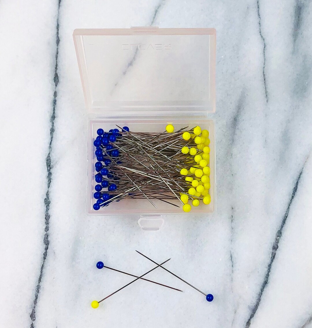 Straight Pins, Sewing Pins, Box of 100 Glass Head Pins by Clover Etsy