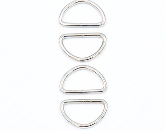Anillos D de una pulgada, Anillos D de metal para bolsos y carteras, Juego de 4, Hardware para hacer bolsas, Níquel