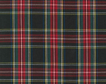 Tartan Plaid Fabric, Fabric by the half Yard, Red and Black Stewart Plaid Fabric, Plaid Cotton Fabric, House of Wales Plaid