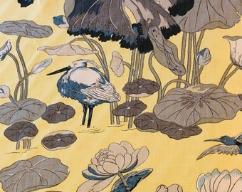 GP&J Baker Fabric, GP J Baker Nympheus Fabric by the yard, Oriental Bird Fabric, Chinoiserie Fabric