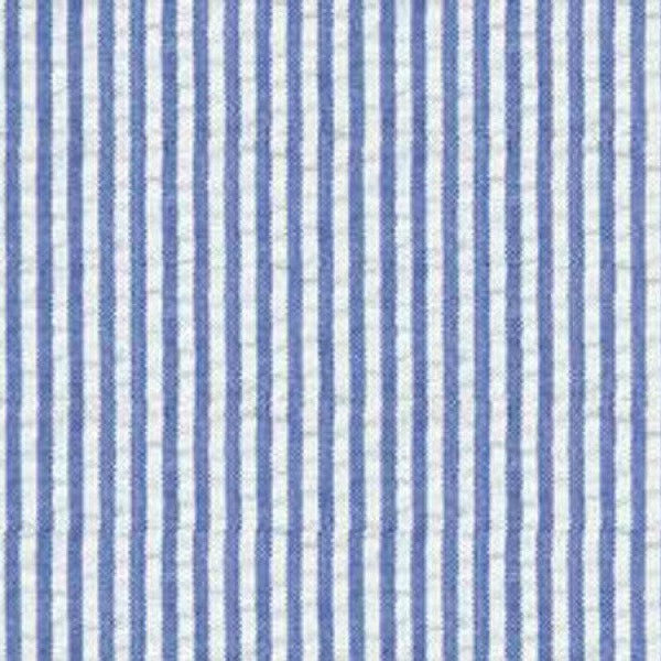 Seersucker Striped Fabric, Fabric by the Half Yard, Blue White Seersucker Striped Fabric