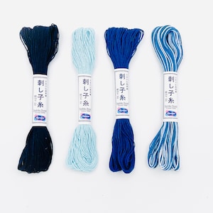 Blue Sashiko Thread, Sashiko Thread, Japanese Cotton Thread for Sashiko Stitching
