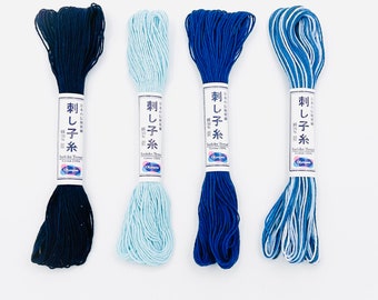 Blue Sashiko Thread, Sashiko Thread, Japanese Cotton Thread for Sashiko Stitching