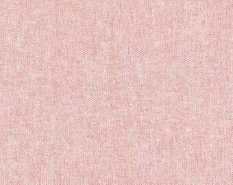Pink Linen Fabric,  Fabric by the half Yard, Essex Yarn Dyed Linen in Berry, Robert Kaufman, Cotton Linen Fabric