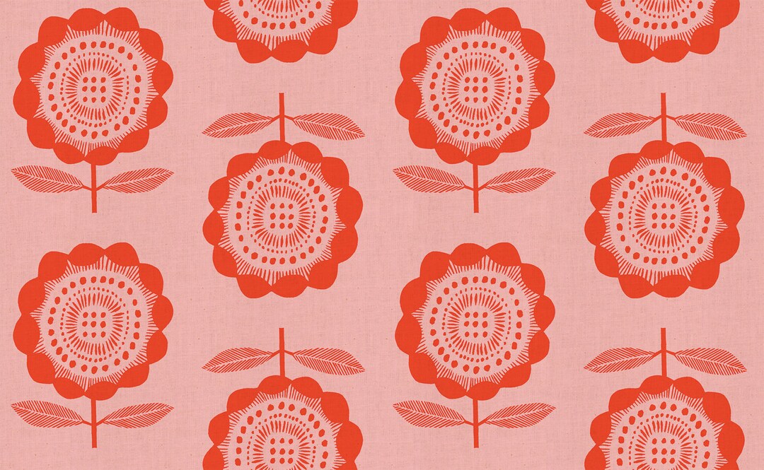 Cotton and Steel Fabric, Fabric by the Half Yard, Kibori Peko in Pink