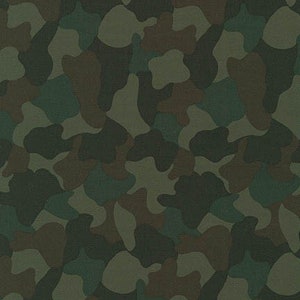 Cotton Camouflage Fabric by the half Yard, Camo print cotton twill fabric in Olive green, Sevenberry for Robert Kaufman Quilting Fabric