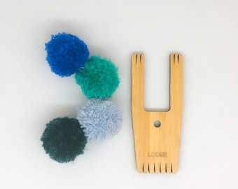 Pom Pom maker, Pom pom making tool, The Loome, multi size tool for weaving, yarn tassel maker, 5-IN-1 Tool: Big A Model (5” H)