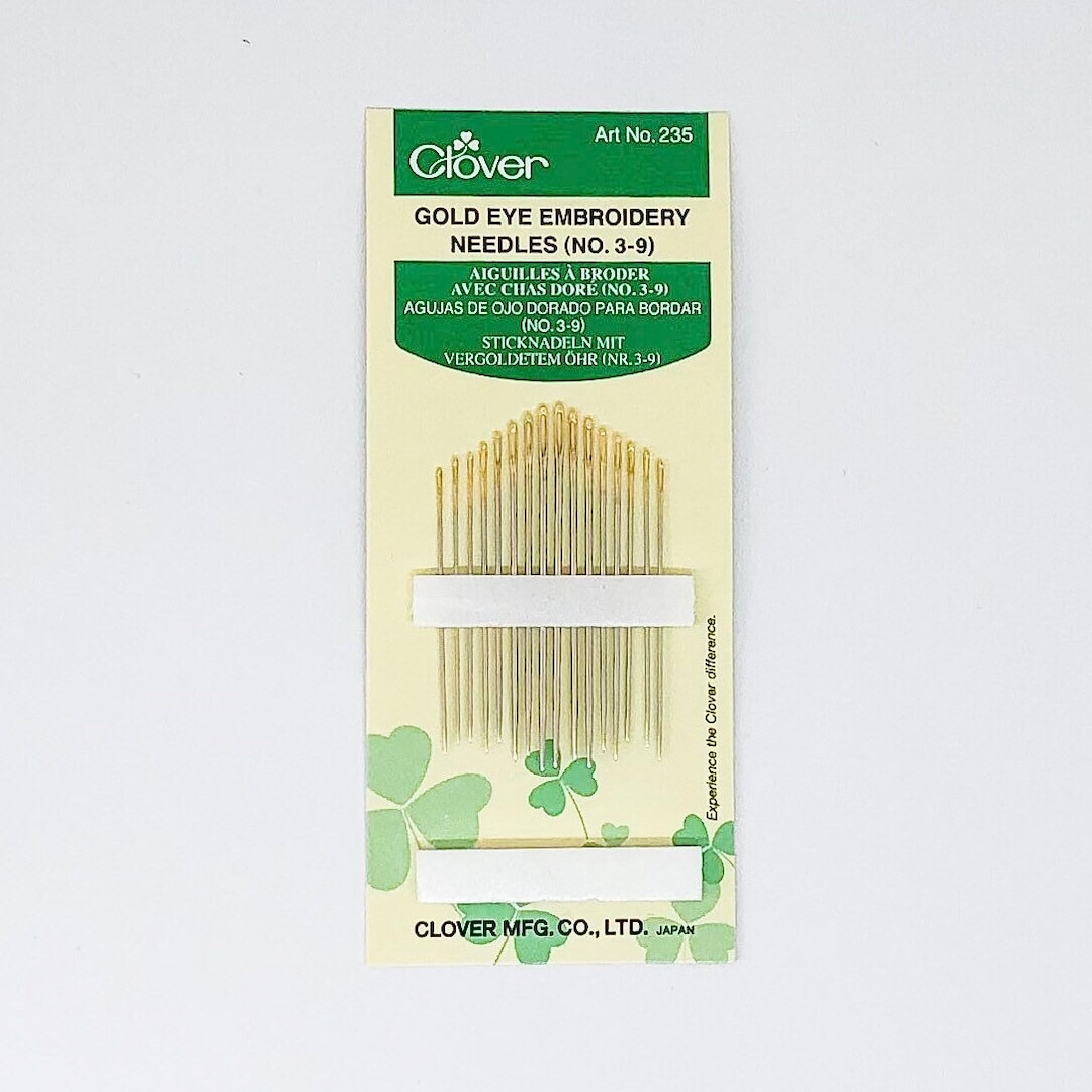 Hand Sewing Needles, Large Eye Needles, Embroidery Needles, Clover Gold