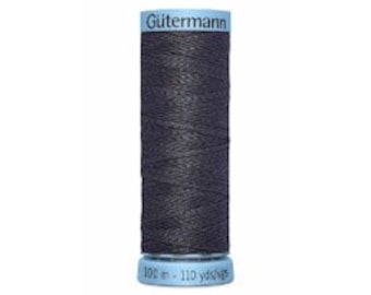 Filo da cucito, Gutermann Thread 110, Pure Silk Thread, 110 Yards, Colore #10136 Smoke