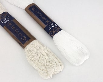 Hilo Sashiko blanco, Hilo Sashiko crudo, Hilo Daruma Sashiko, Madeja blanca o cruda de 40 metros, Hilo Sashiko de algodón japonés