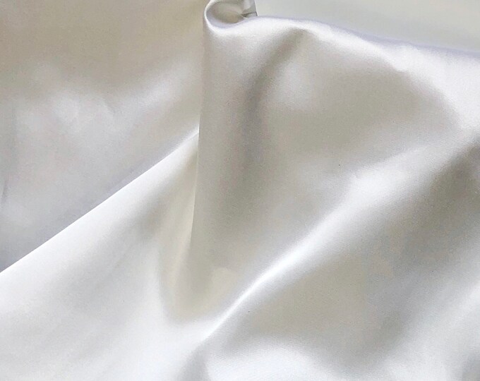 White Silk Fabric by the Half Yard, White Cotton Silk Blend, Robert