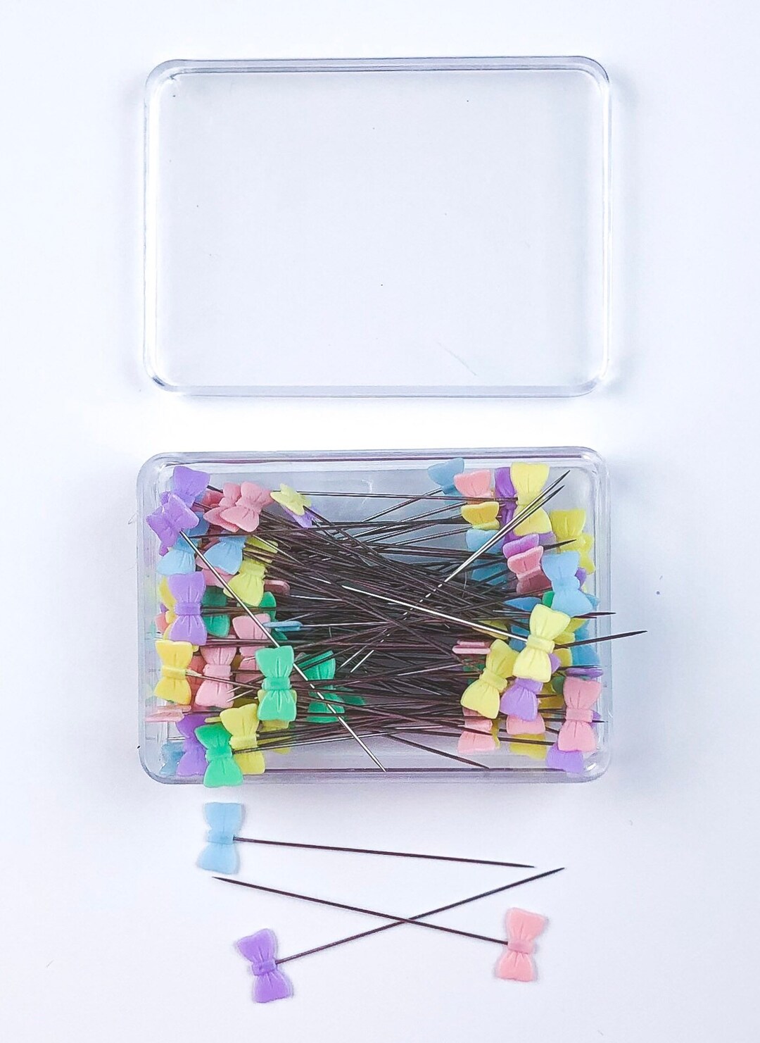 Straight Pins Sewing Pins Box of 100 Decorative Flat Head Etsy