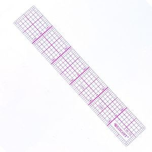 Naailiniaal, geleider voor toegestane naad, 6 x 1 inch, 8e-grafiekliniaal, doorzichtige plastic liniaal