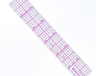 Sewing Ruler, Seam Allowance Guide, 6” x 1”, 8ths Graph Ruler, Clear Plastic Ruler