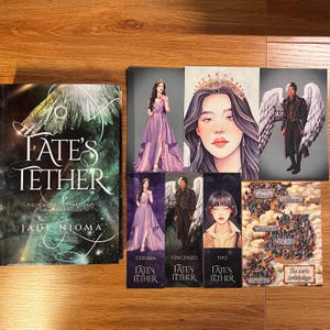 Fate&#39;s Tether Hardcover STARTER Bundle Signed + 3 Art Prints Fate&#39;s Tether by Jade Nioma