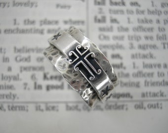 Faith Scripture Spinner Ring with Cross Your Choice Sterling Silver