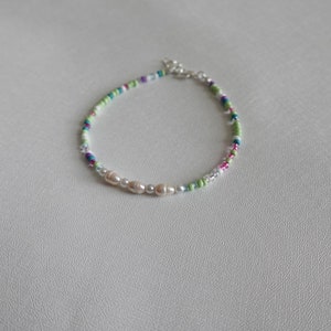 Pearl Beaded Anklet | seed bead anklet, freshwater pearl anklet, beach anklet, dainty anklet
